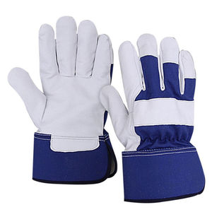 Leather Work <b>Gloves</b> Real Leather Working <b>Gloves</b> Reinforced Palm, Split Grade, A Leather, Cotton Lining, Wide Safety Cuff - Product Image 1