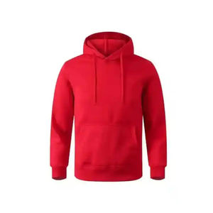 Men Black Hoodies Custom Logo Pullover Hoodies Sweatshirts 100% Cotton Solid Fleece Winter Regular Fit - Product Image 1