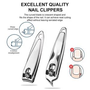 7 in 1 Stainless Steel Nail <b>Kit</b> with Case Single Spring Durable Portable <b>Manicure</b> Tools for Adults Classic Style - Product Image 2