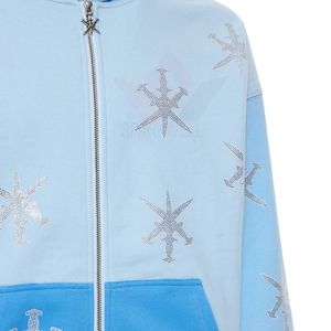 Unisex Graphic Print Zip Up Hoodie Cotton Knitted Long Sleeve Casual Hooded Sweatshirt Streetwear <b>Jacket</b> with Kangaroo Pocket - Product Image 6