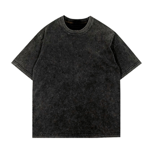 Vente en gros Nouveauté 2026 T-shirts pour hommes à col rond avec logo personnalisé, effet délavé à l'acide, 100% Coton, respirant, anti-plis, séchage rapide, coupe classique - Product Image 2