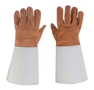 Guantes de Soldadura TIG de Piel de Cabra de Primera Calidad Resistentes al Calor, Forrados de Algodón, Protección Contra Salpicaduras de Metal Fundido, Diseño de Pulgar Completo - Product Image 1