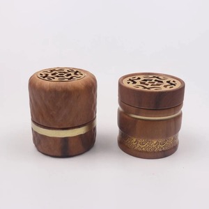 Caja de Madera para Incienso, Difusor de Aromaterapia, Portafragancias Redondo con Ventilación de Latón para Decoración del Hogar - Product Image 4