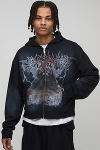 เสื้อฮู้ดดี้แบบซิปเต็มตัว ผ้าหนา ทรงโอเวอร์ไซส์ สำหรับฤดูหนาว สีพื้น  พร้อมโลโก้ปัก/พิมพ์  แบบยูนิเซ็กซ์  รับทำโลโก้ตามสั่ง - Product Image 4