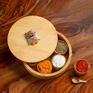 Luxury Design Wooden Spice <b>Box</b> Unique Design Wood Lid Handicraft Kitchen Use Wood Containers - Product Image 1