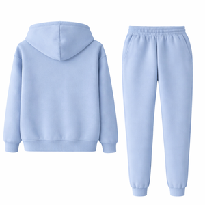 Ensemble de survêtement personnalisé pour femme, respirant, en coton, avec sweat à capuche zippé oversize et pantalon de survêtement, pour le sport et la course - Product Image 2