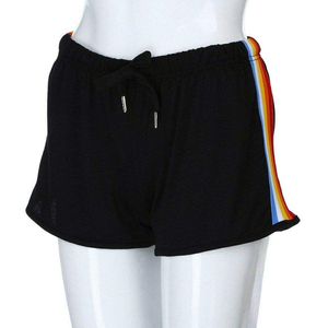 Shorts de sport personnalisés pour femmes, taille élastique, 100 % coton respirant, délavage moyen, dentelle, pour la course, le fitness et le yoga, design uni, idéal pour l'été - Product Image 3
