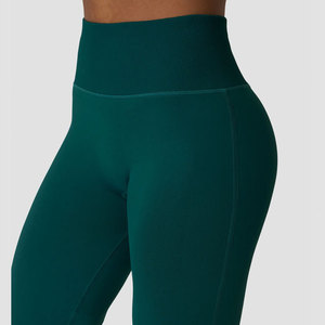High Waist <b>Flare</b> <b>Legging</b> Design <b>Women</b> Hip Lifting High Strength Stretchable Solid Pattern Quick Dry Slim Tight Yoga Activewear - Product Image 4