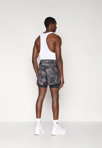 Men's Double <b>Layer</b> Running Shorts <b>Mid</b> Waist Quick Dry Sporty Solid Canvas Polyester Cotton Compression Inner Drawstring Closure - Product Image 4