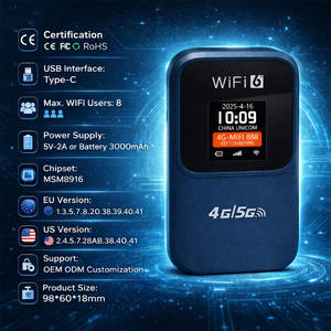 DNXT Access Point Wi-Fi Portatile per Esterni, Wi-Fi Tascabile Economico, Wireless 3000mAh Tipo-C 300Mbps con LCD per Uso Esterno - Product Image 2