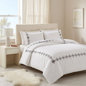 Custom Embroidery Geometric Pattern 100% Cotton Duvet Cover <b>Sets</b> European-American Style Home <b>Bedding</b> Machine Washable - Product Image 1