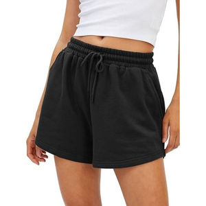 Shorts de Yoga Moldeadores de Tela de Rizo con Logo, Leggings Deportivos de Cintura Baja para Mujer, Shorts Transpirables para Entrenamiento y Uso Urbano - Product Image 1