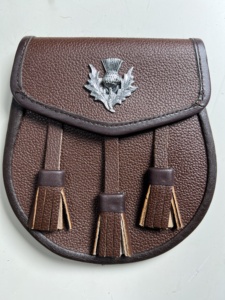 Scottish Semi-Dress Day Sporran | Scottish Kilt Sporran | Gothic Kilt Sporran with <b>Chain</b> <b>Belt</b> - Product Image 4