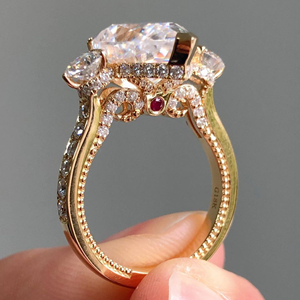 Anillo de Diamante Cultivado en Laboratorio de 3 Quilates con Corte Pera, Oro Blanco de 14K, Joyería Clásica para Compromiso y Boda, Original - Product Image 3