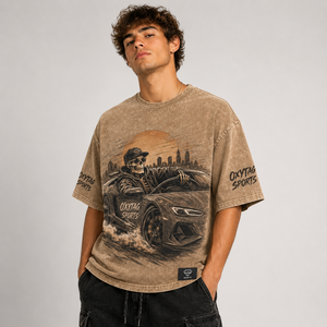 Camiseta de algodón de alta calidad para hombre, lavado ácido, al por mayor, estilo urbano, manga corta, cuello redondo, informal, personalizable frontalmente - Product Image 4