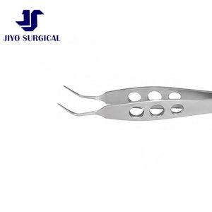 Forceps Guell DMEK manuel à ressort, à tiges angulées, à mâchoires lisses et arrondies, à poignée plate, pour ophtalmologie, microchirurgie et corne - Product Image 2