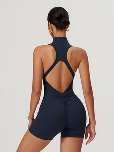Mono Deportivo sin Mangas con Cierre Frontal para Mujer, Traje de Yoga Ligero |   Tela Suave de Alta Elasticidad EL-Poliéster - Product Image 6