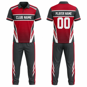 Custom Unisex Red <b>Black</b> Sports Uniform Set Sublimation Print Breathable Polyester Seamless Fusing Club Jersey <b>Pants</b> Adult Team - Product Image 1