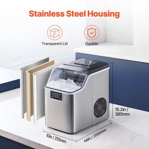Macchina per il ghiaccio da banco a 24 cubetti, 45 libbre in 24 ore, autopulente, portatile, con paletta e cestello - Product Image 5