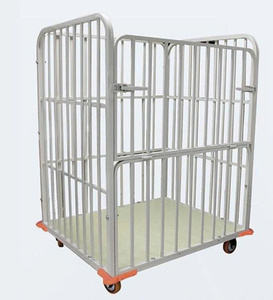 Half Door Industrial Fabric Trolley Four Wheel Stainless Steel <b>Cart</b> 500kg Capacity <b>Foldable</b> Loose Packing Rack Fence Storage - Product Image 1
