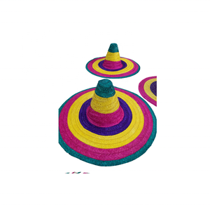 Sombrero Mexicano de Paja, Circunferencia de Cabeza de 60-62 cm, Logotipo Personalizado con Ribete de Serape para Fiestas Diarias, Bodas, Cinco de Mayo - Product Image 3