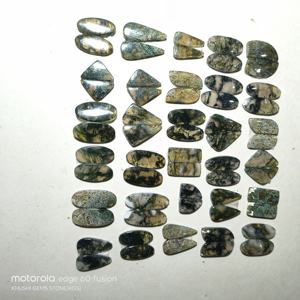 Par de Pendientes de Ágata Musgosa, Gema Natural con Inclusiones Verdes, Grado AA+, Certificado por Terceros, 10-25mm, 6-10g, para Joyería Elegante - Product Image 3