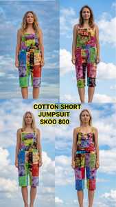 Nouvelle combinaison courte en coton élégante à taille haute pour femme, combishort d'été au design vintage, écologique et respirante - Product Image 5