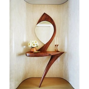 High Standard Quality Modern Wooden Wall <b>Mirror</b> With Abstract Frame Design For Home Decor - Product Image 5