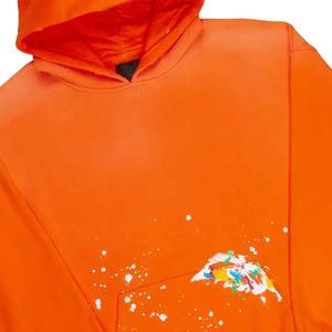 ชุดเสื้อสเวตเตอร์พิมพ์ลายพัฟชุดเสื้อผ้า2ชิ้นผ้าฟลีซผ้าฝ้ายธรรมดาโอเวอร์ไซซ์เสื้อครอปมีฮู้ดและกางเกงขาบานสำหรับทุกเพศ - Product Image 6