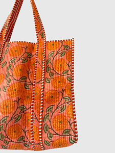 Sac fourre-tout en coton brodé bohème avec motif floral, sac de shopping pour femmes, toutes saisons, fermeture ouverte - Product Image 3