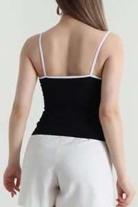 Débardeur court tricoté décontracté pour femme grande taille, lavande uni, col rond, sans manches, respirant, tie-dye, écologique, automne - Product Image 6