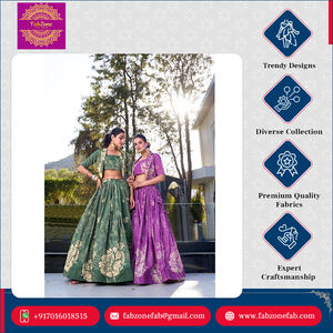 ชุดเลเฮนกาแบบอินเดียดั้งเดิม ดีไซน์สวยงาม สำหรับงานปาร์ตี้ งานแต่งงาน  ตัดเย็บสำเร็จ  ประดับด้วยลายดอกไม้  ชุดยาวกรอมพื้น  พร้อมเสื้อโคติ - Product Image 5