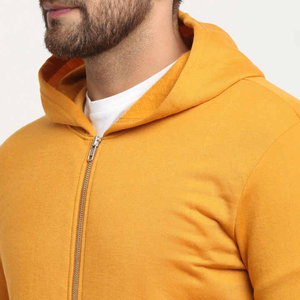 High Quality Men Zipper Hoodies 100% Cotton Fleece Winter Plain Dyed Breathable Low MOQ Top Fashion for Sale - Product Image 3