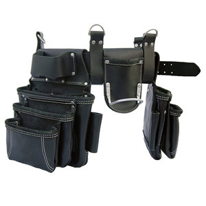 Heavy Duty Top Grain Leather <b>Tool</b> <b>Belt</b> 18 Pockets Hammer Holder Tape Clip - Product Image 5