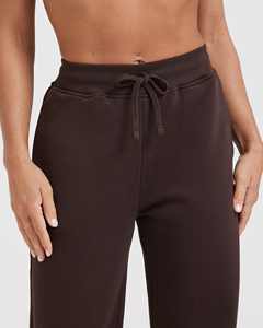 Pantalones Deportivos de Felpa Clásicos para Mujer, Color Marrón, Corte Regular, para Invierno, Tela Suave al Tacto, 100% Algodón, Venta al Por Mayor Personalizada - Product Image 3