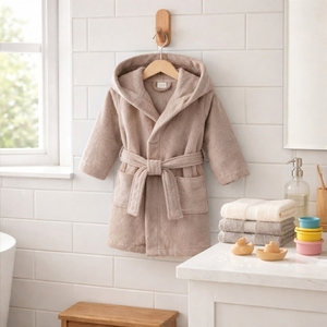 Albornoz con Capucha de Algodón BCI para Recién Nacidos, Suave y Absorbente, para Niños Pequeños, Uso en Baño y Armario, Marca Privada, Logotipo Personalizado, OEM - Product Image 3
