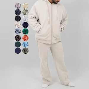 Conjunto de Sudadera con Capucha y Pantalones Deportivos Unisex con Cierre Completo, Lavado Ácido, Personalizables para Hombre y Mujer - Product Image 1