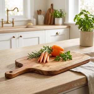 Tabla de cortar rectangular de madera con superficie lisa y duradera para preparar verduras, frutas, carne y pan, uso doméstico y comercial - Product Image 4