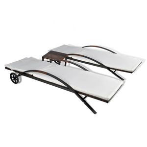 Lettino Prendisole Grande Regolabile in Altezza in Rattan PE Marrone, Comodo Lettino per Uso Esterno - Product Image 5