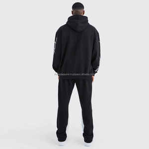 2025 Top Trending Custom Unisex Stacked Puff Print Flared Sweatsuit Hombres Zip up Hoodies Chándales Sweatsuit para hombres - Product Image 2