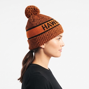 Hawkeye Knitted <b>Beanie</b> Winter Hat Unisex Casual Cuffed Cap Orange <b>Pom</b> <b>Pom</b> Embroidery Letter Pattern Adult - Product Image 2
