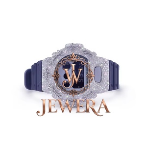 Reloj de Pulsera de Lujo con Diamantes de Imitación en Goma Morada Mossinate de Primera Calidad, Elegante Reloj de Pulsera con Diamantes de Imitación en Goma Blanca Mossinate - Product Image 3