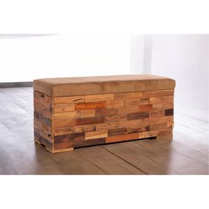 Otomana de madera contemporánea para el hogar, oficina y sala de estar, cocina reciclada, dormitorio, comedor y muebles de almacenamiento para niños - Product Image 2