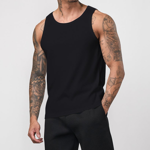 High Quality Sleeveless Summer Fitness Bodybuilding Gym Tank Tops Wholesale <b>Mens</b> <b>Singlet</b> Breathable Quick Dry Ribbed Cotton Vest - Product Image 5