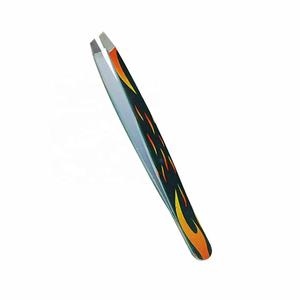 Pinzas Quirúrgicas de Precisión Morje de Acero Inoxidable para Pestañas, Punta Lisa, Opciones Dentadas/Serradas, Diseño a Cuadros, Mango Azul - Product Image 4