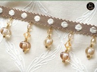 Frange de perles délicates faites à la main en gros, garniture de robe à franges de perles de cristal, achat direct du fournisseur