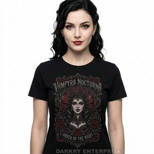 Camiseta Personalizada para Mujer con Diseño de Nosferatu, Gráfico de Escudo Vampírico, Estilo Victoriano, Arte de Terror, Ropa para Damas, Fabricante de Prendas - Product Image 3