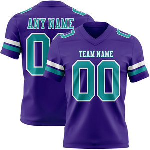 Custom American Football Jersey Teal Pink Gradient V-Neck Short Sleeve Moisture Wicking Four-Way Stretch Unisex Adult Sublimated - Product Image 4
