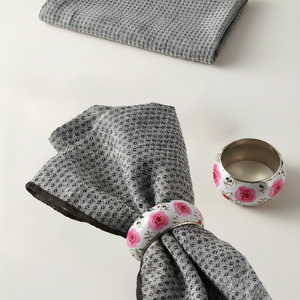 Anneaux de serviette en laiton émaillé multicolores faits à la main, forme ronde, pour décoration de table de mariage et de fête, vente en gros, exportateur, en vrac - Product Image 5