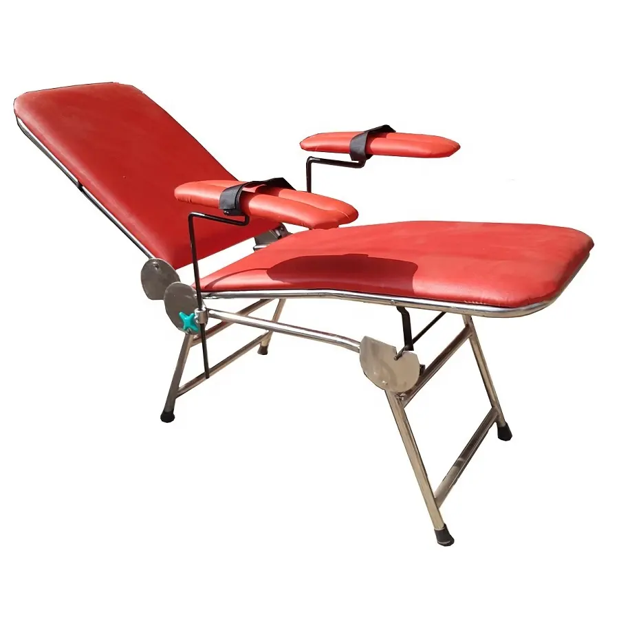 Chaise de don de sang Portable en acier inoxydable, chaise pliante de dessin de sang, chaise de salon dentaire portable de collecte de sang